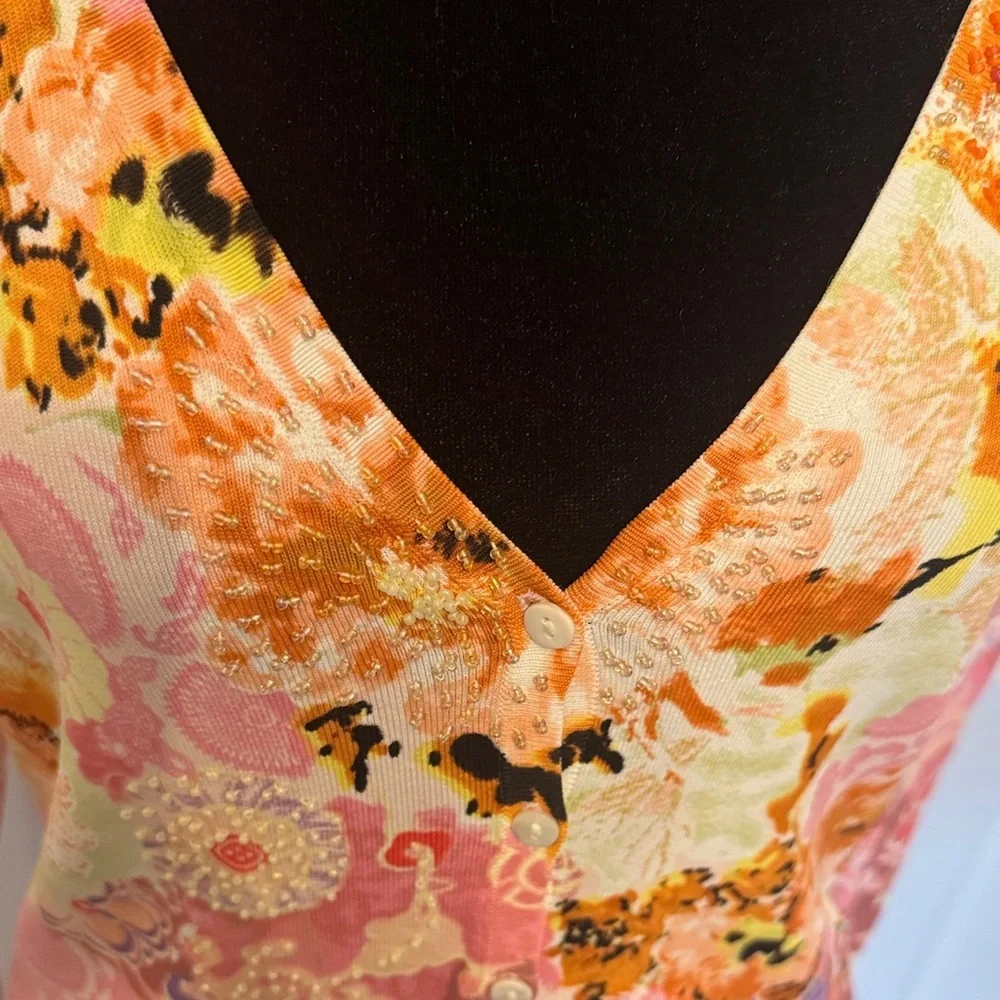 BCBGMaxAzria Pink Floral Button Down Shirt - Picture 15 of 17
